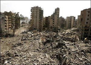 Beirut in ruins (BBC)